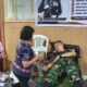 Wujud Sinergi Kemanusiaan, Satgas Pamtas Yonarhanud 2 Kostrad Ikuti Donor Darah Dalam Rangka Hari Bhayangkara di Mapolres TTU