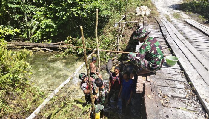Satgas TMMD Ke-129 Kodim 1807/Sorong Selatan Kebut Pembangunan Jembatan Beton, Wujudkan Akses yang Lebih Baik untuk Warga Kampung Sesor