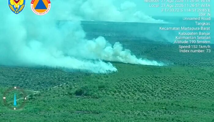 Pantau Dari Langit, Lanud Sjamsudin Noor Dukung Patroli Udara Helikopter Caracal TNI AU Dalam Penanganan Karhutla di Kasel