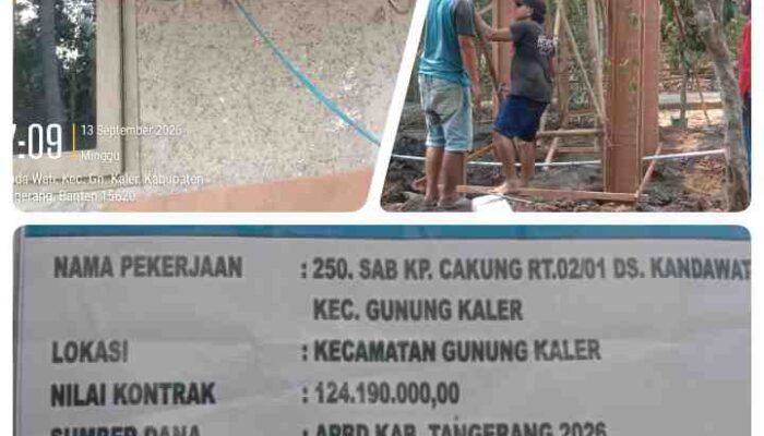 Proyek SAB Kp Cakung Desa Kandawati Kec Gunung Kaler Diduga Curi Aliran Listrik dan Bahayakan Pekerja