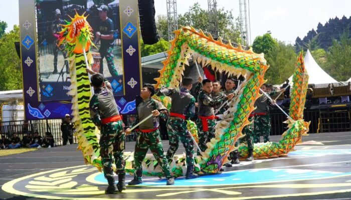 Naga Guntur Geni Yonarmed 11 Kostrad Semarakkan Lindu Aji Culture Fest 2026 di Borobudur