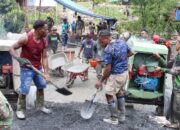 Kodim 1714/PJ Rampungkan Jembatan Beton Merah Putih Tahap VII di Kampung Kulok Enggame