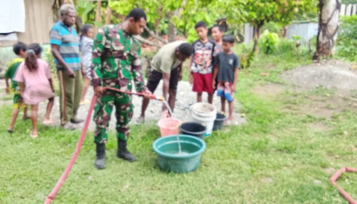 Satgas TMMD Kodim 1808/Mansel Bantu Masyarakat Penuhi Kebutuhan Air Bersih