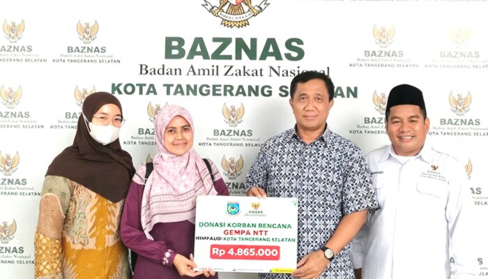 BAZNAS Tangsel Terima Donasi Rp4,86 Juta dari HIMPAUDI untuk Korban Bencana di NTT