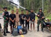 Cegah Pelintasan Ilegal ke Malaysia, Satgas Pamtas Yonarmed 13/Nanggala Amankan Lima Calon Pekerja Migran Nonprosedural
