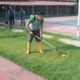 Tamping Kebersihan Lapas Banjarmasin Potong Rumput untuk Jaga Kerapian Lingkungan